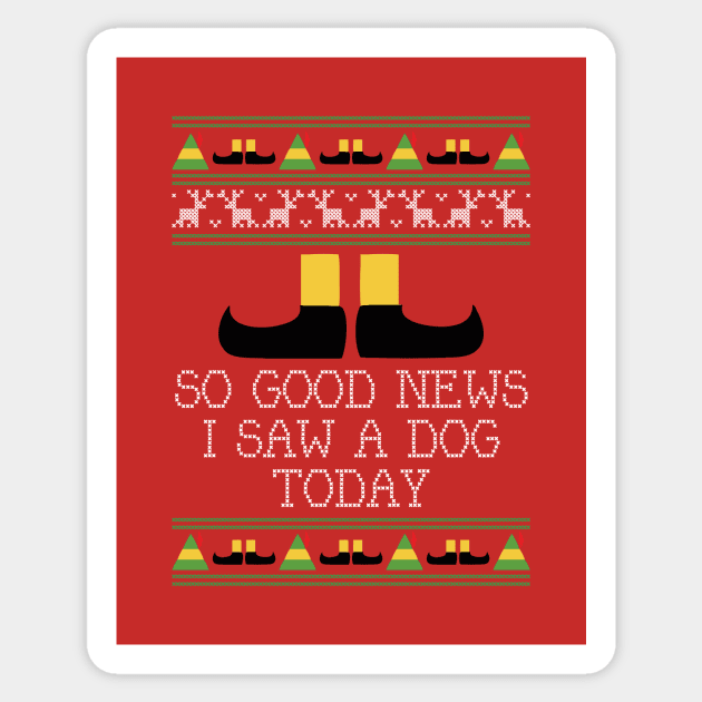 Good News Elf Quote Christmas Knit Sticker by Rebus28